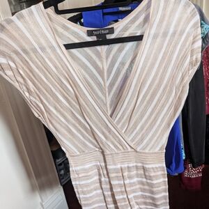 Beige Striped Dress